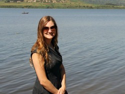 Sarah Glaser at Lake Victoria.